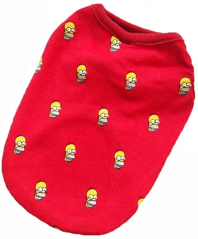  BLB Primavera y Verano pequeño sin Mangas Simpson Perro Chaleco Ropa sin Mangas Ropa de Peluche Que Xiong Xue Narui 