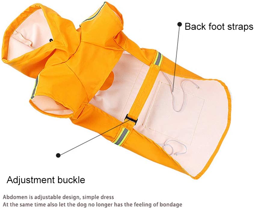  BLEVET Mascota Perro Impermeables con Capucha Chubasqueros para pequeña Medianas Grandes Perros MZ058 (3XL, Orange) 