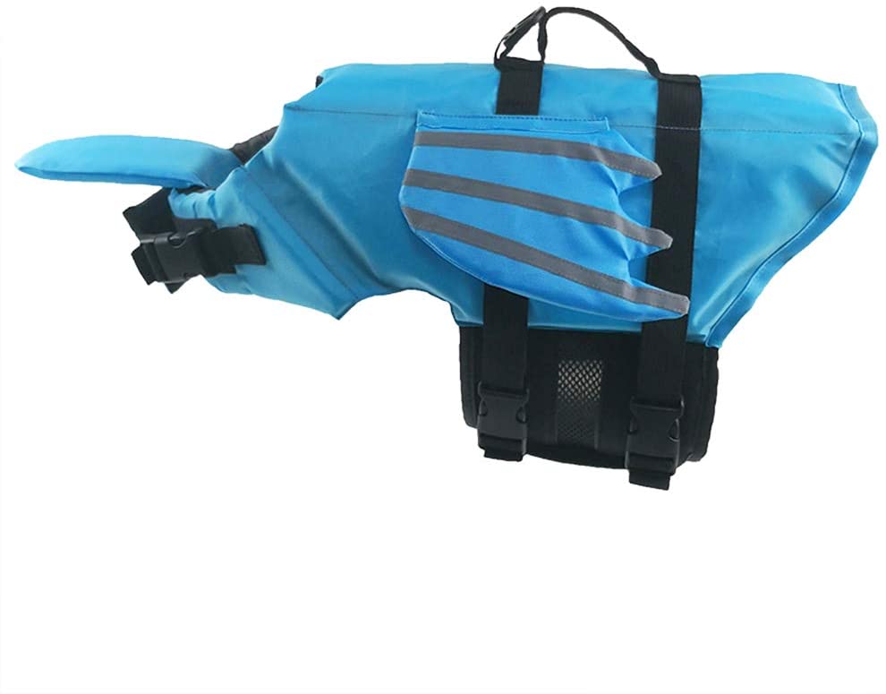  BLEVET Reflectante Chalecos Salvavidas para Perros Seguridad Ajuste para Natación Surf Caza Barco MZ085 (L, Blue) 