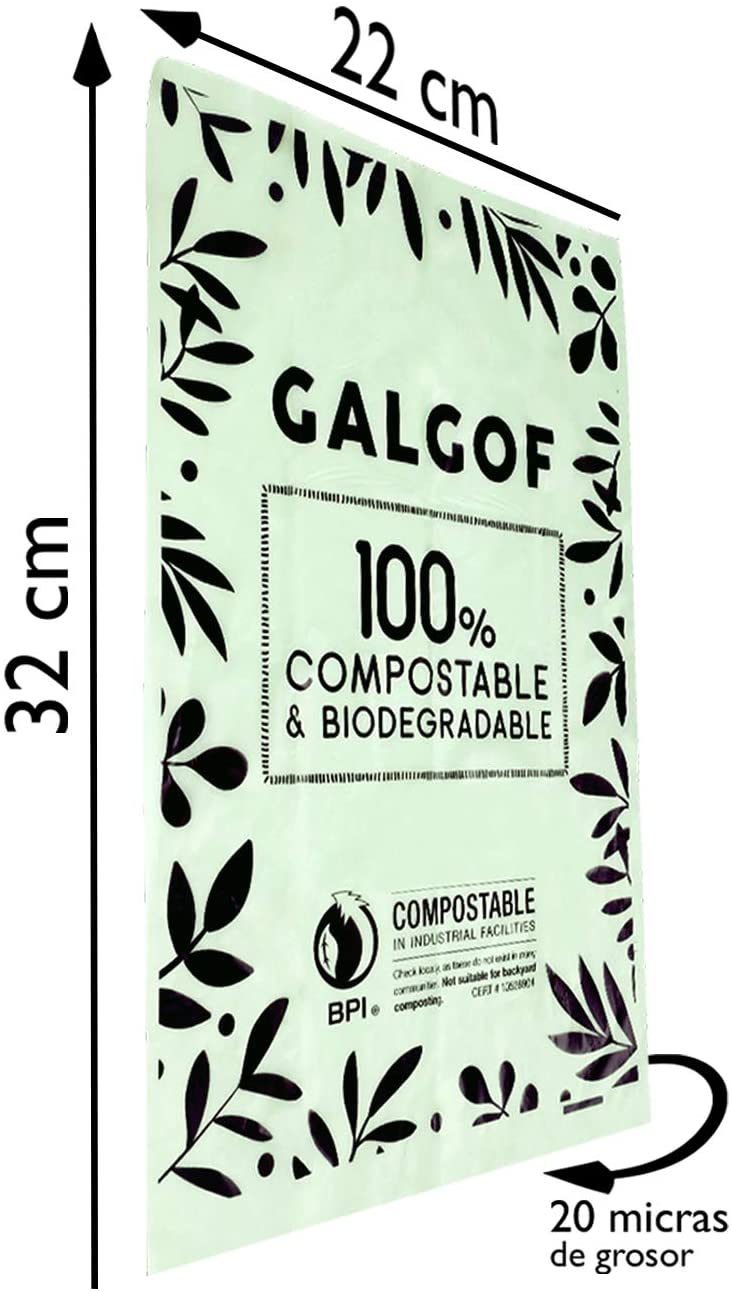  Bolsas de basura biodegradables e higiénicas para caca y heces de perro. 12 Rollos perfumados, compostables y ecológicos para residuos y excrementos de mascotas (180 uds.). Muy resistentes (verde) 