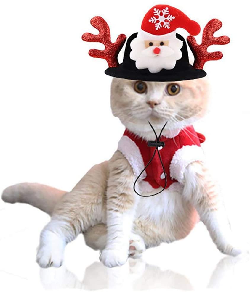  Bongles Traje De La Navidad Sombrero Sombrero De La Cornamenta del Animal Doméstico para Mascotas Pequeñas Festivo Decorativo Decoración De Navidad Año Nuevo para Mascotas 