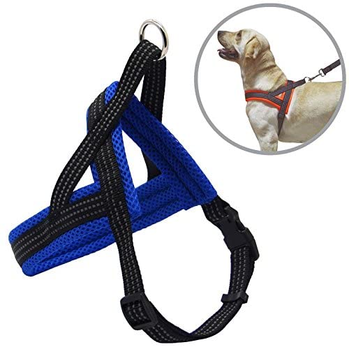  BPS® Arnés Correa para Perros Mascotas Collar Ajustable 4 Tamaños Colores para Elegir para Perro Pequeño Mediano y Grande (S, Azul) BPS-3881A 