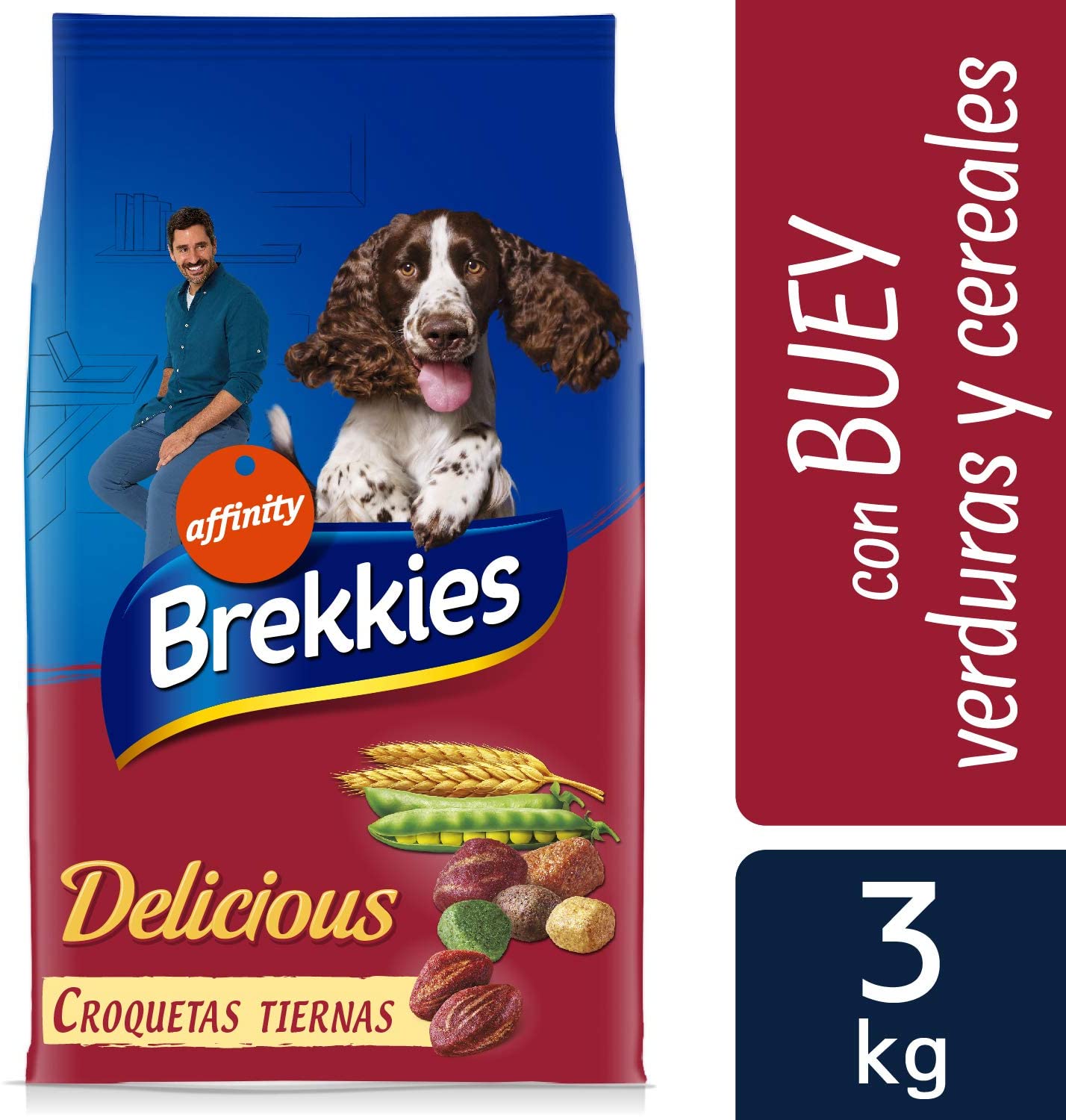  Brekkies Dog - Tender & Delicious Buey 3 Kg 