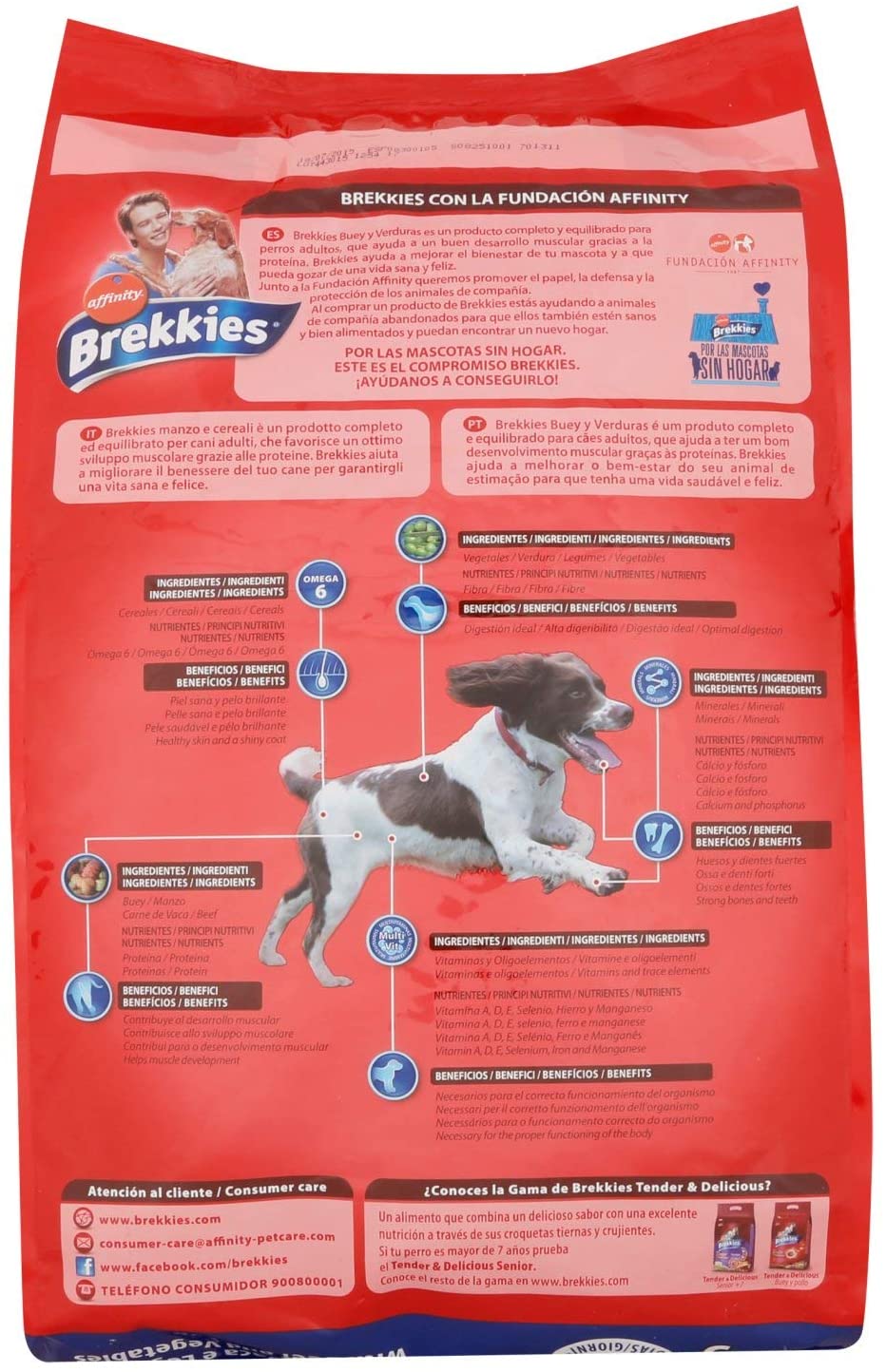  Brekkies Pienso para Perros con Buey, Verduras y Cereales - 4000 gr 