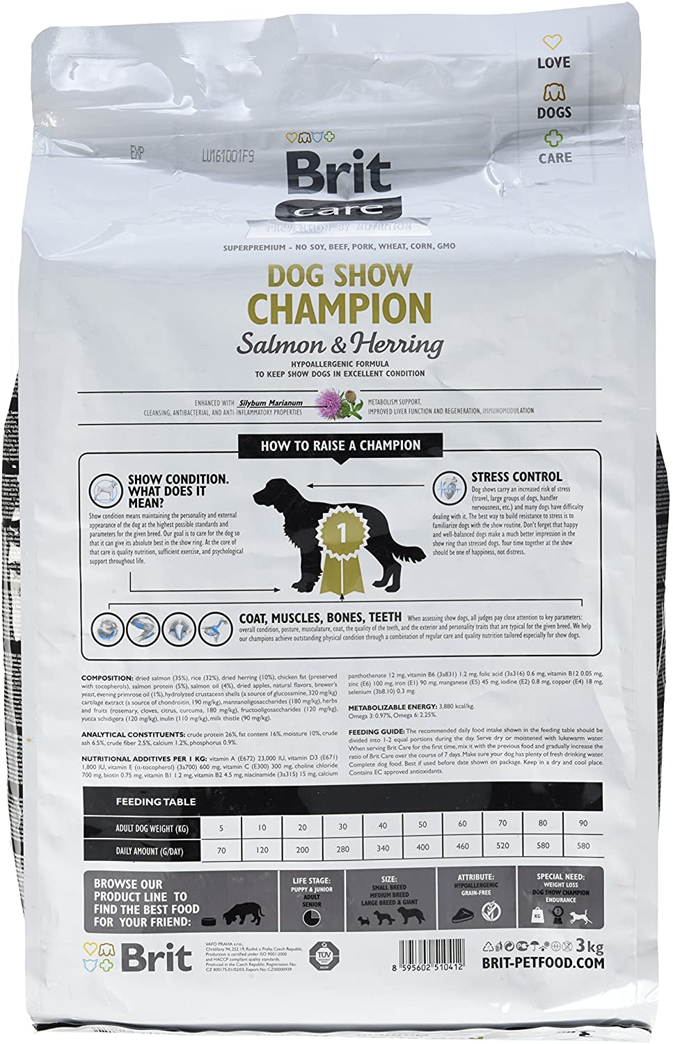  Brit Care Dog Show Champion Comida para Perros - 3000 gr 