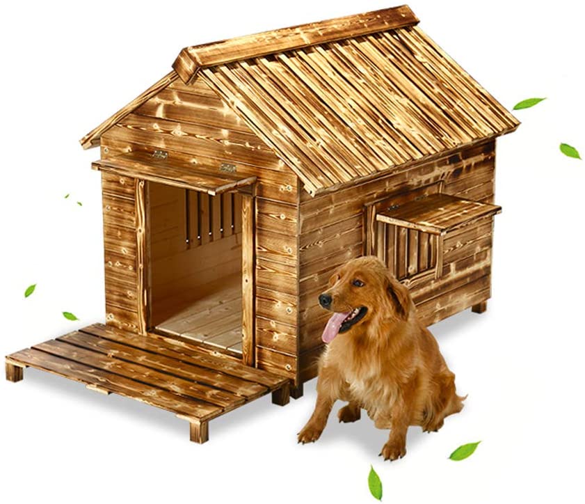  Casa de mascotas, casa de Perro, al Aire Libre, Impermeable, Interior de Madera, pequeña Perrera pequeña, Perrera de Madera, caseta de Perro 