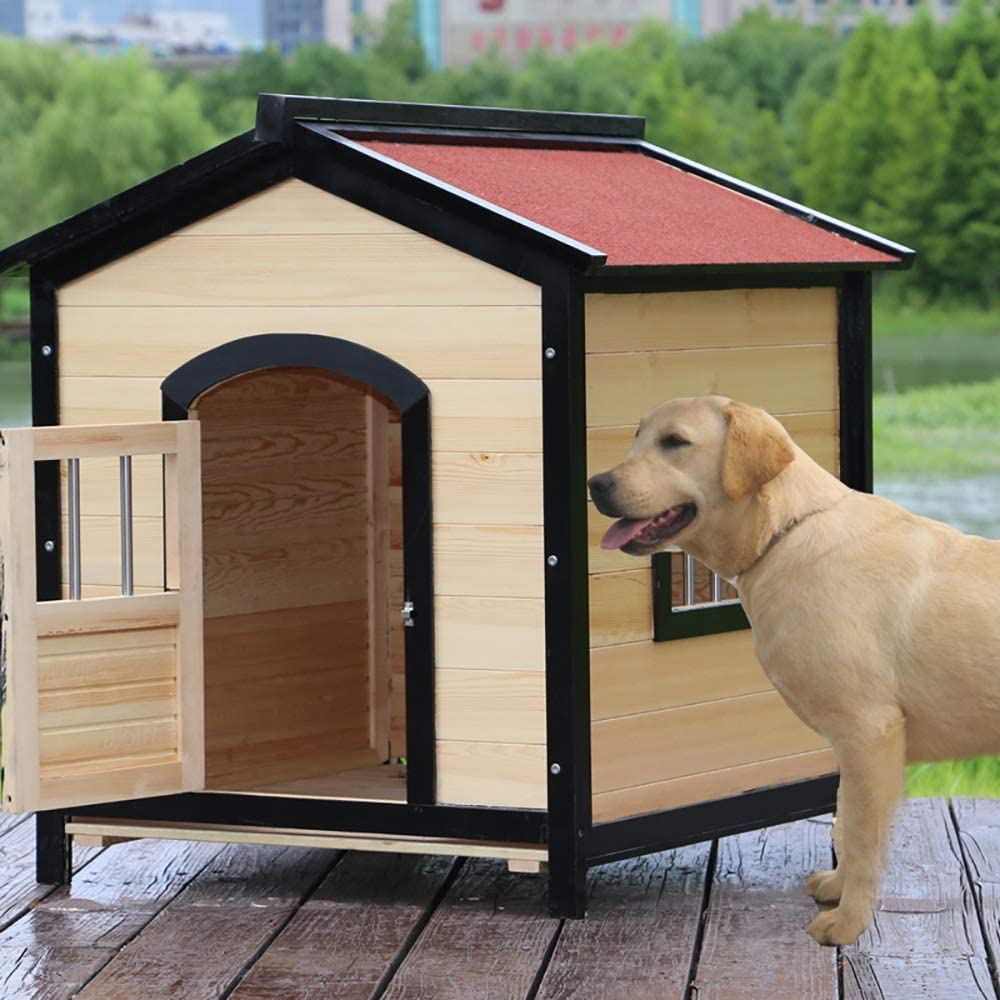  Casa De Perro Al Aire Libre Caseta de Perro madera al aire libre de madera Caseta de Perro y protegido Patio for hacer un hogar especial for su mascota Calentar A Prueba De Viento De La Perrera 