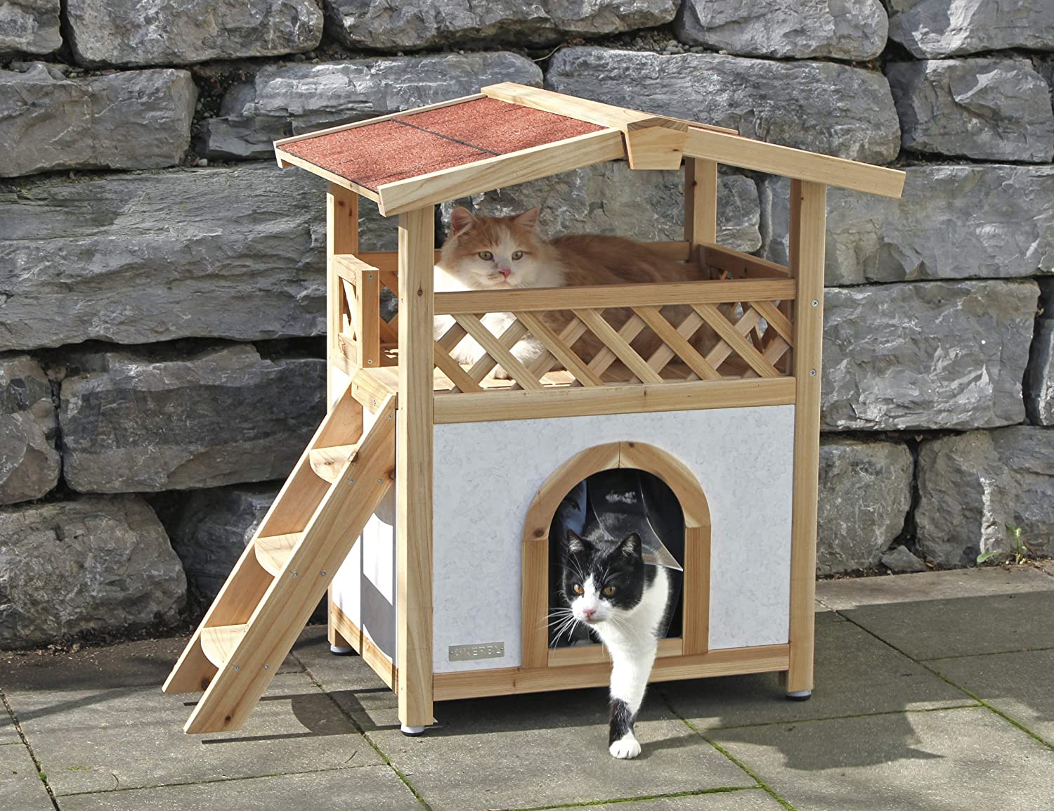  Casa para gatos Tyrol Alpin 88 x 57 x 77 cm, natural, de exterior 