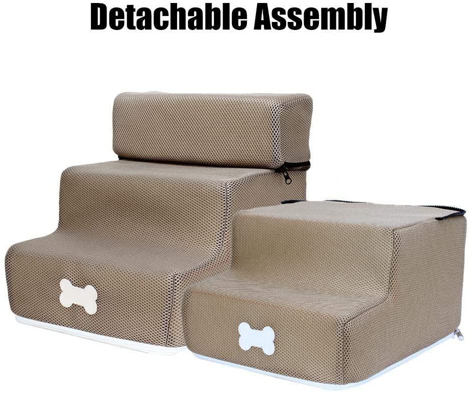  cdzhouji Mascota Peldaños Plegable Lavable Desmontable de Tres Pisos de Escalera de rampa Mascota para los Perros Gatos 