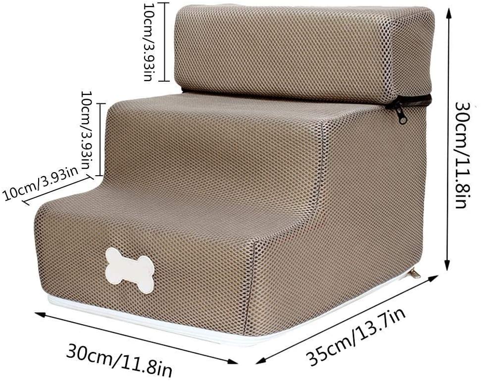  cdzhouji Mascota Peldaños Plegable Lavable Desmontable de Tres Pisos de Escalera de rampa Mascota para los Perros Gatos 