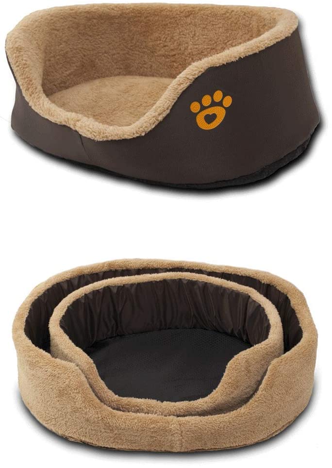  Cesta de Mascotas de Felpa 2 tamaños - Lavable y a Prueba de arañazos casa para los Perros y Gatos (S) 