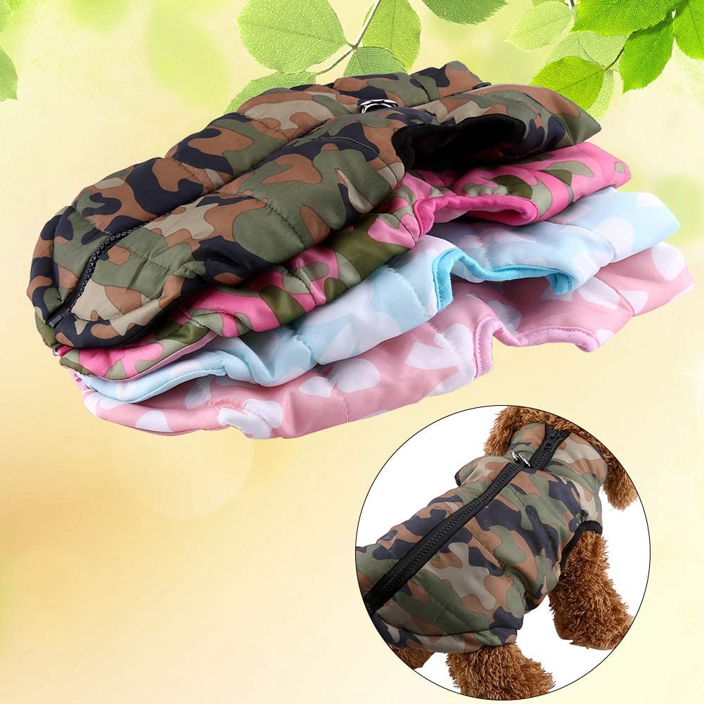  Chaleco de invierno para mascotas, diseño de camuflaje, algodón cálido, para gato, chihuahua, ropa 