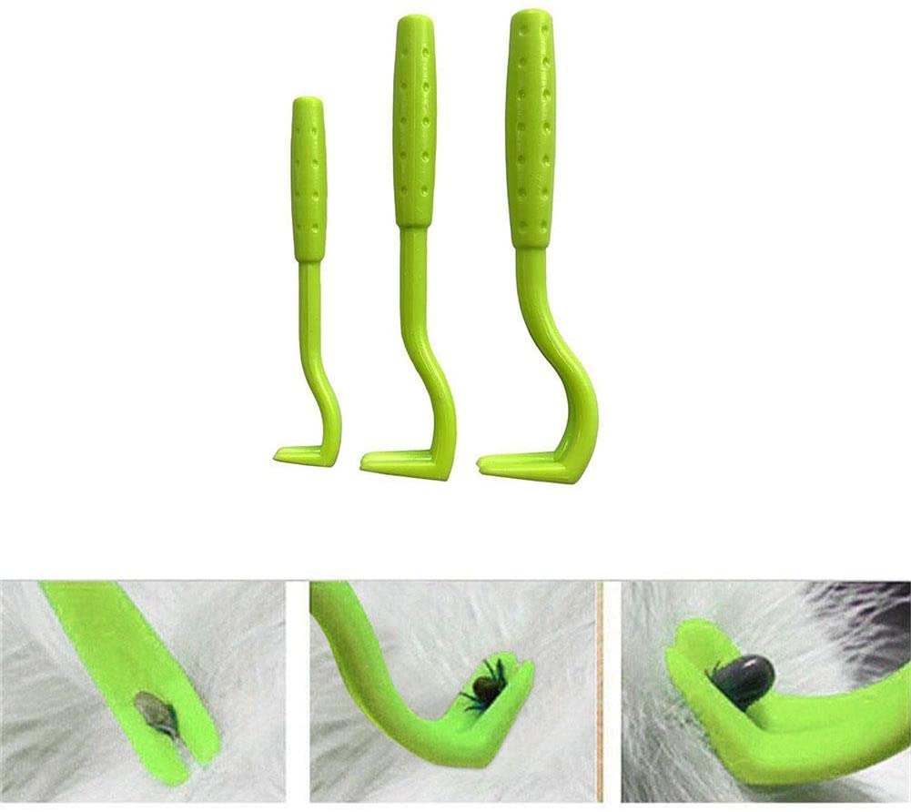  Chalkalon Herramienta de Eliminación de Garrapatas para Mascotas, 3 unids Tick Removal Tool Herramienta de Eliminación de Pulgas Gancho Suministros de Mascotas para Perro Gato y Otros Animales 