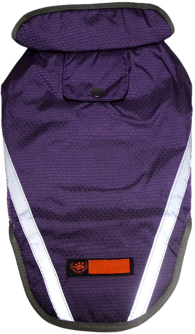  Chaqueta de perro impermeable de alta calidad para deporte al aire libre, abrigos de perro con forro de malla transpirable, para perros pequeños de JoyDoag, color morado 