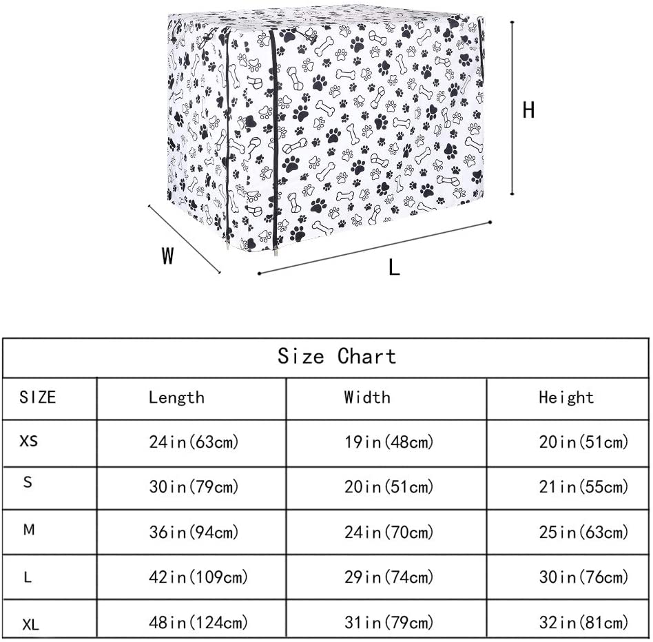  chengsan - Cubierta para Jaula de Perro de Doble Puerta, Resistente al Viento, Incluye Funda para Caja de Alambre, protección para Interiores y Exteriores 