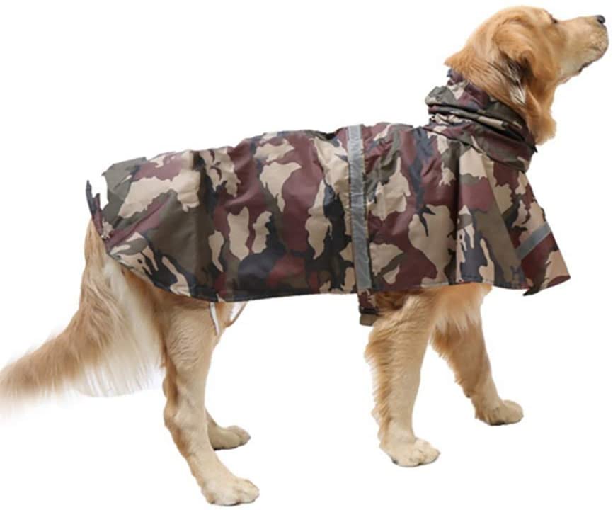  Chubasquero medianos Perro de Raza con Capucha y Collar Agujero y Tiras reflectoras seguras, Ultra-Light Transpirable 100% Impermeable Chaqueta para Lluvia Adecuado Para Perros Pequeños y Medianos. 