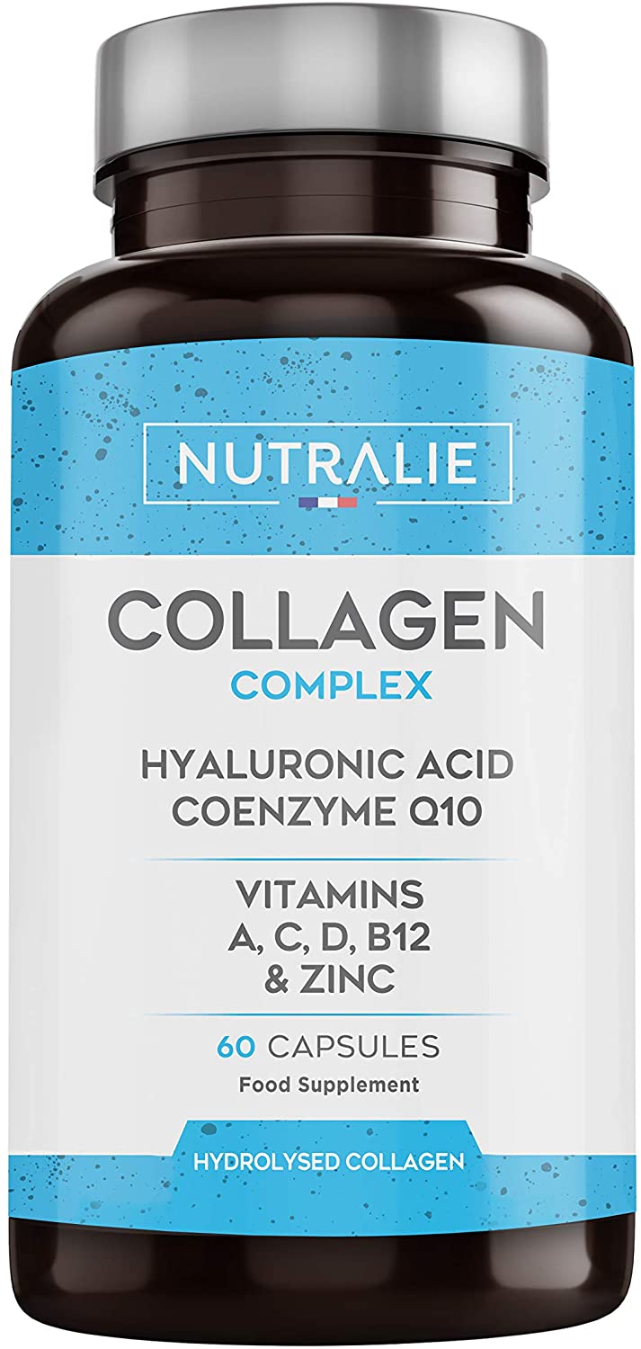  Colágeno + Ácido Hialurónico + Coenzima Q10 + Vitaminas A, C, D y B12 + Zinc | Energía y Articulaciones Fuertes | Colágeno Hidrolizado en 60 cápsulas | Nutralie 