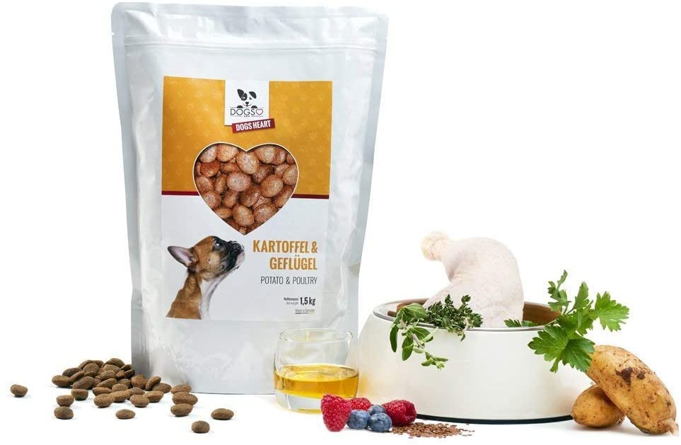  Comida para perros Dogs-Heart de ave y patatas, con alto porcentaje de carne, sin cereales e hipoalergénico, en seco (1,5 kg / 5 kg / 15 kg / 3 x 5 kg) 