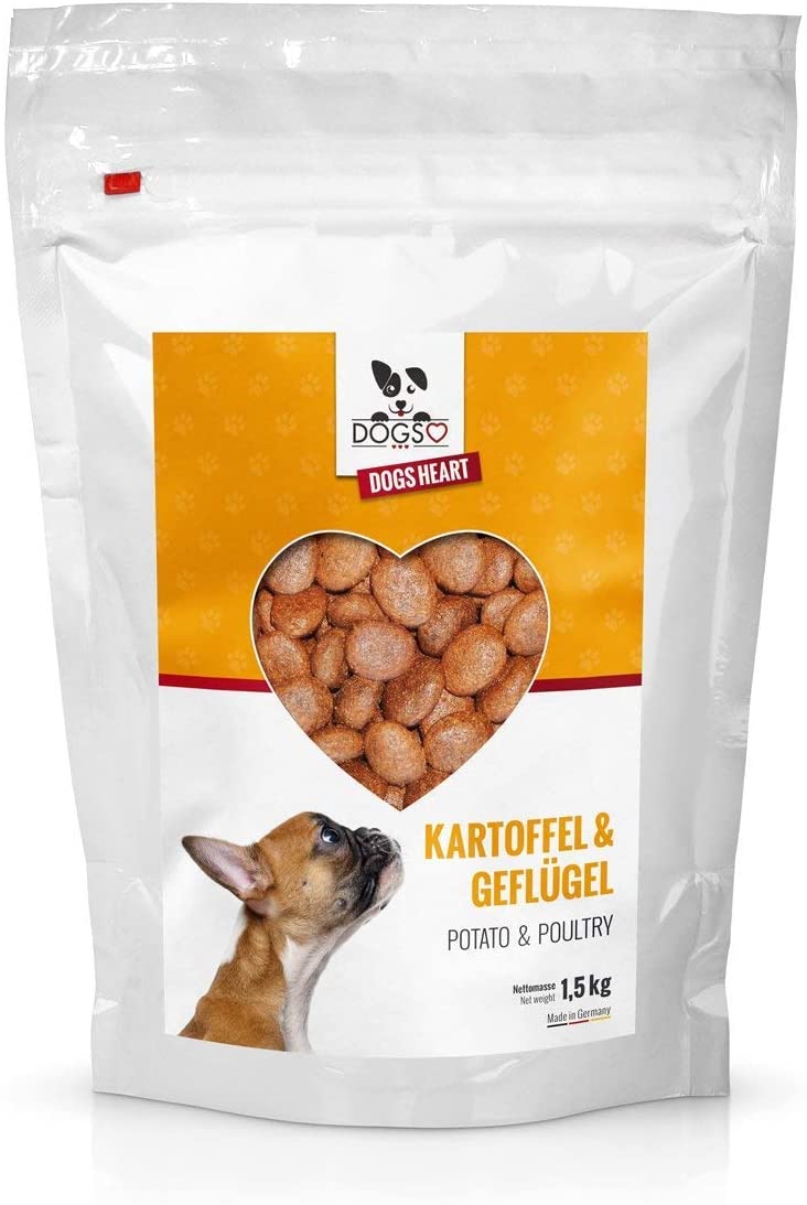  Comida para perros Dogs-Heart de ave y patatas, con alto porcentaje de carne, sin cereales e hipoalergénico, en seco (1,5 kg / 5 kg / 15 kg / 3 x 5 kg) 