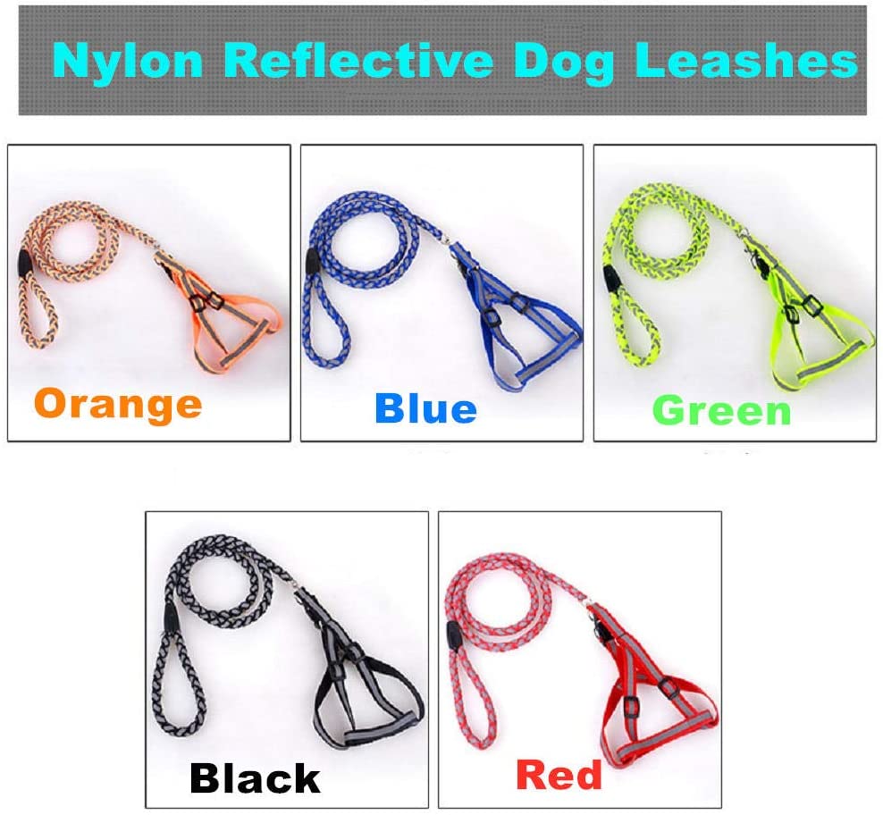  Correa Para Mascotas Correas Y Arneses Reflectantes De Nylon Para Mascotas Correas Y Arneses Para Mascotas Noctilucentes Cachorros Para Perros Caballos Que Caminan Entrenamiento Tracción Cuerda Corr 