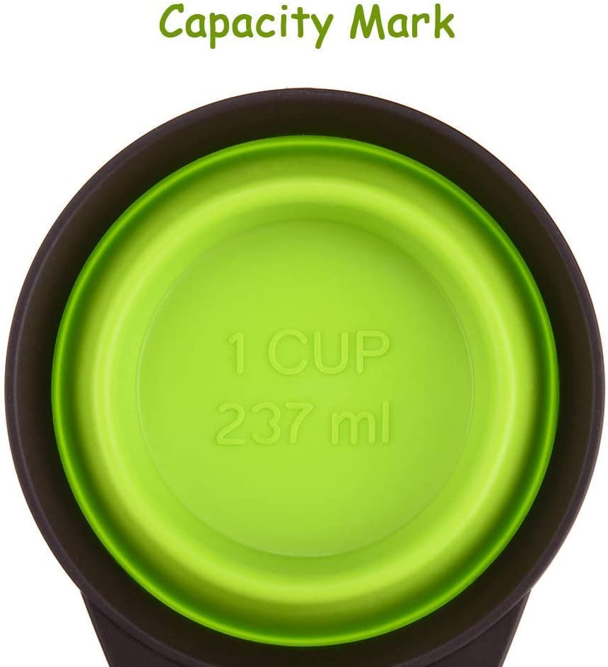  Cuchara 3 en 1 para alimentos, 237 ml Plegable Clip de cuchara medidora de alimentos para mascotas Alimentación de almacenamiento y riego Suministros para el hogar al aire libre, verde 1 taza / 8 oz 