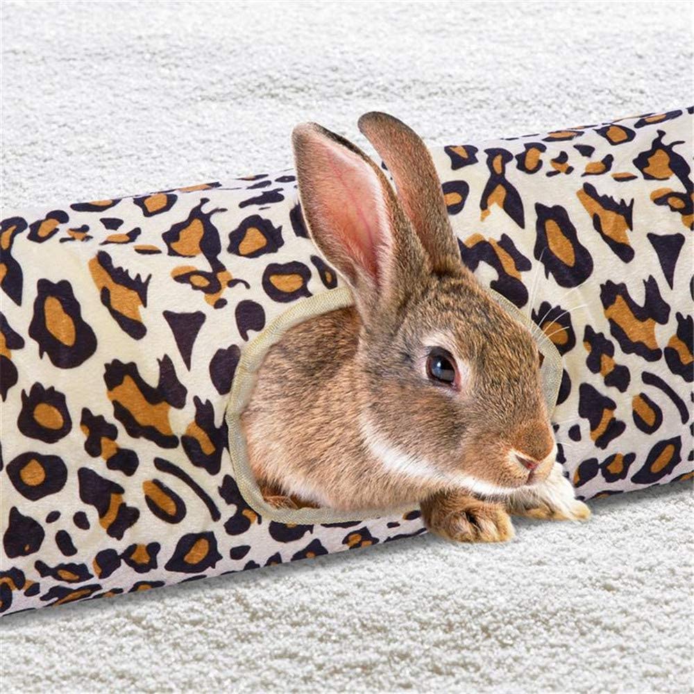  CUHAWUDBA Túnel para Gatos de Leopardo, Túnel para Perros y Gatos para Mascotas en Interiores Tubo 2 Orificios para Gatos, Perros Peque？os, Conejo, Gatito, Cachorro 