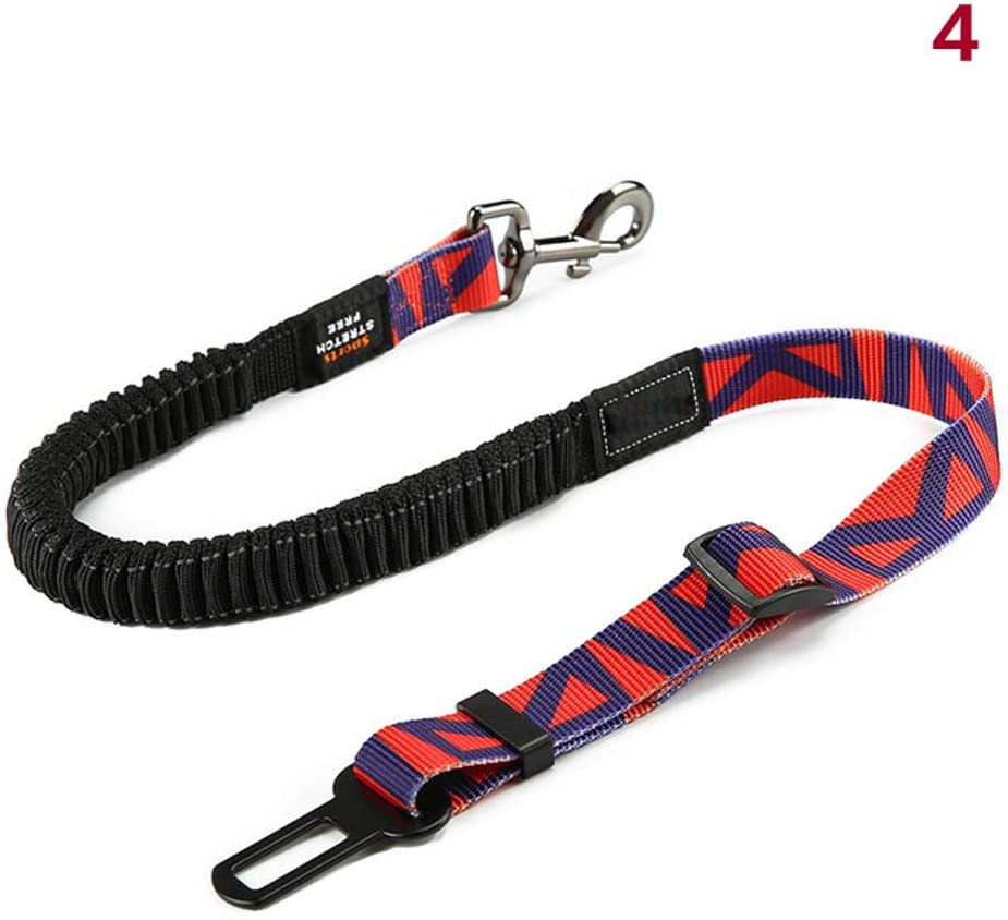  Dastrues Adjustable Dog Seat Belt for Car Dog Car Harness with Bungee Buffer Safety Elastic Leads 