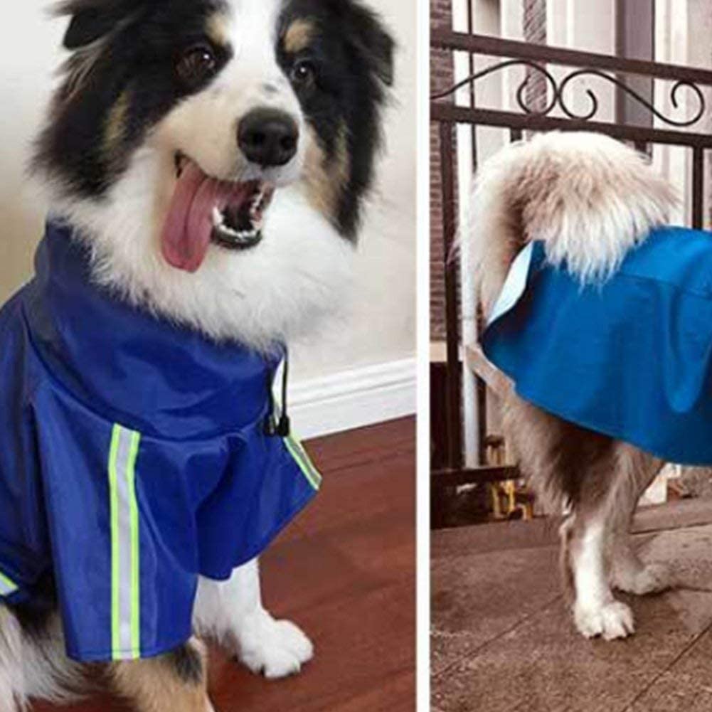  Deanyi Impermeable para Perros Ropa Impermeable para Perros Medianos Grandes y pequeños Pet Poncho Impermeable para Lluvia con Tira Reflectante 