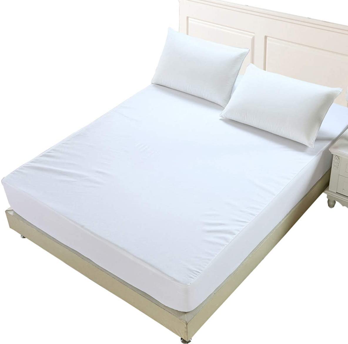  DEAR-JY Funda de Cama Impermeable Doble Capa antibacteriana antiácaros Cubierta de colchón Impermeable Transpiración de orina separada,120cmX200cmX30cm 