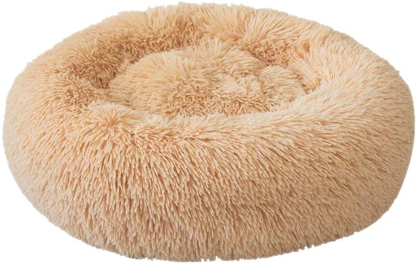  Decdeal Cama de Mascotas Donut Cama de Perros Gatos Redonda Cómodo Suave Felpa Corto con una Bola de Sisal Cama de Gatitos Cachorros para Dormir Descansar Durmiente 