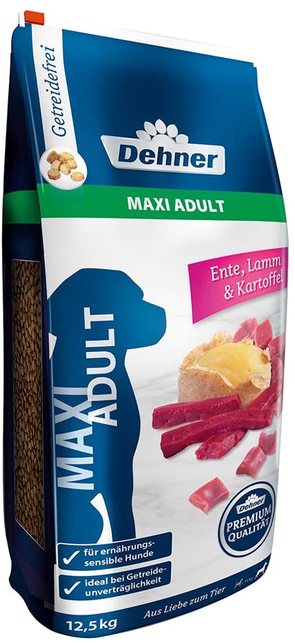  Dehner Premium Perros trockenfutter máximo Adult, Pato y Cordero con Patatas, 12.5 kg 