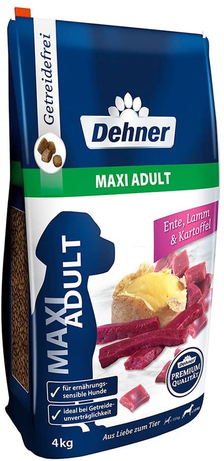  Dehner Premium Perros trockenfutter máximo Adult, Pato y Cordero con Patatas, 4 kg 