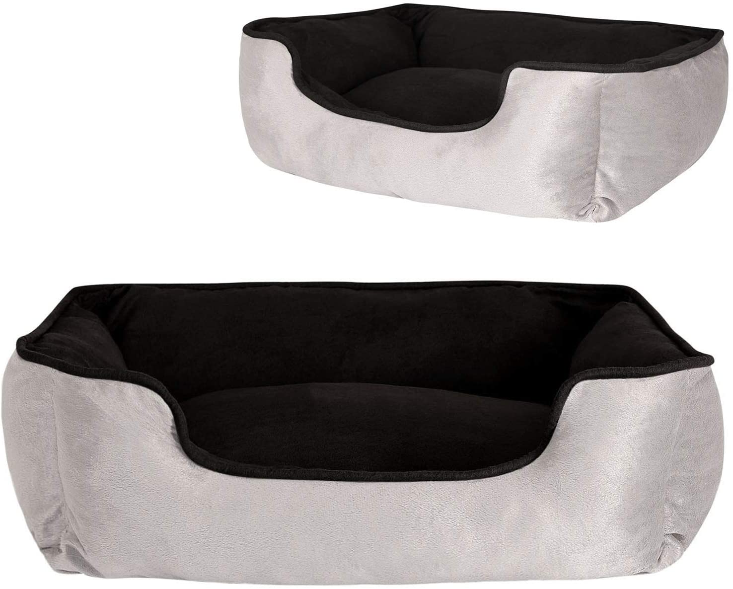  Dibea Cama Perros 2 En 1 Cojín Perros Sofá Perros Tamaño (M) 80X60 Cm Negro-Gris, M, Negro-Gris 1700 g 