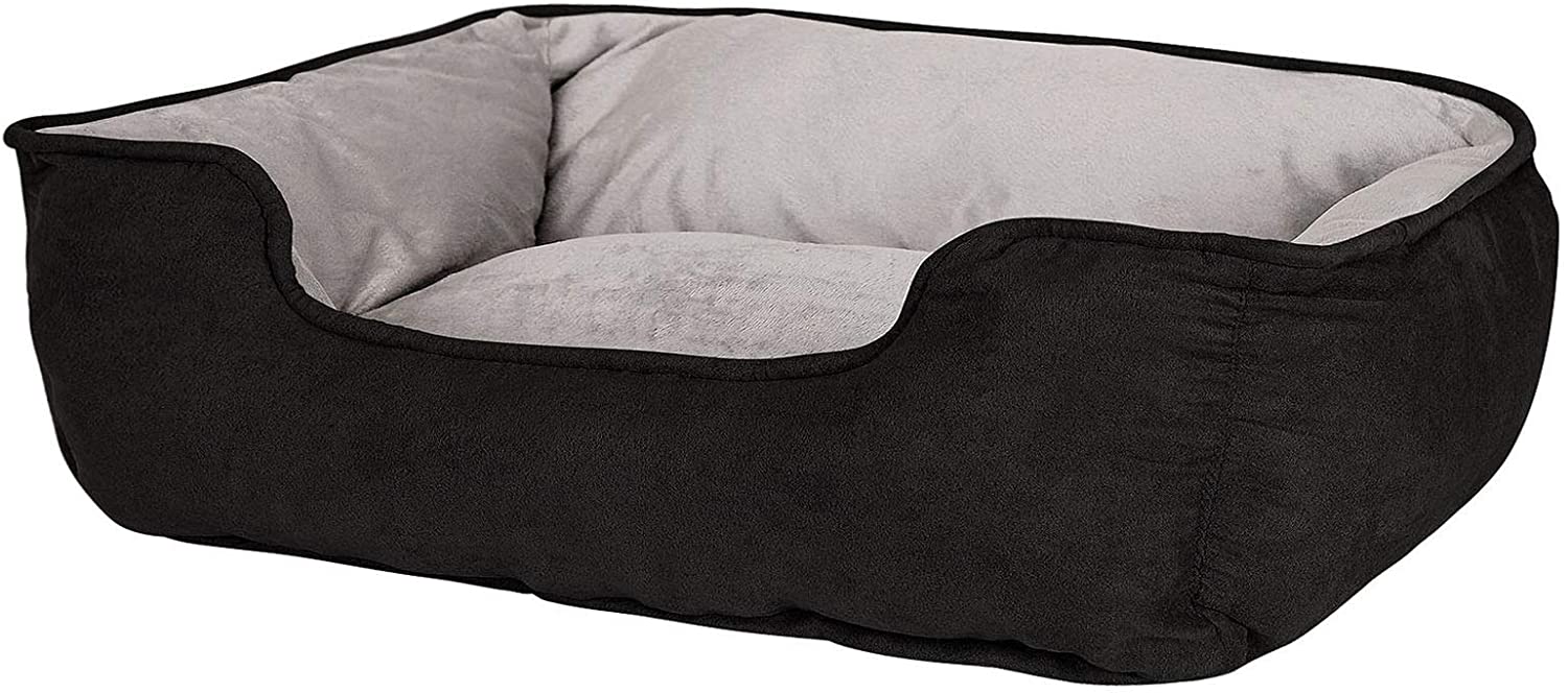  Dibea Cama Perros 2 En 1 Cojín Perros Sofá Perros Tamaño (M) 80X60 Cm Negro-Gris, M, Negro-Gris 1700 g 