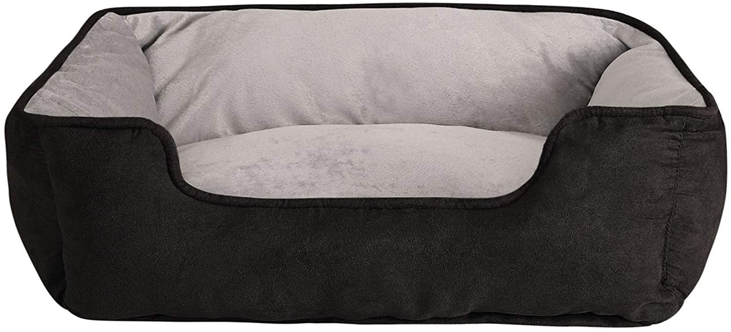  Dibea Cama Perros 2 En 1 Cojín Perros Sofá Perros Tamaño (M) 80X60 Cm Negro-Gris, M, Negro-Gris 1700 g 