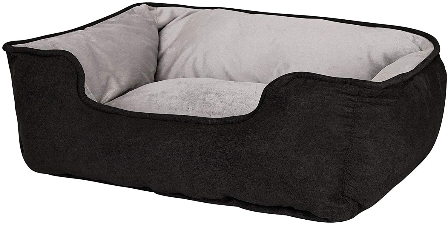  Dibea Cama Perros 2 En 1 Cojín Perros Sofá Perros Tamaño (S) 60X50 Cm Negro-Gris, S, Negro-Gris 1000 g 