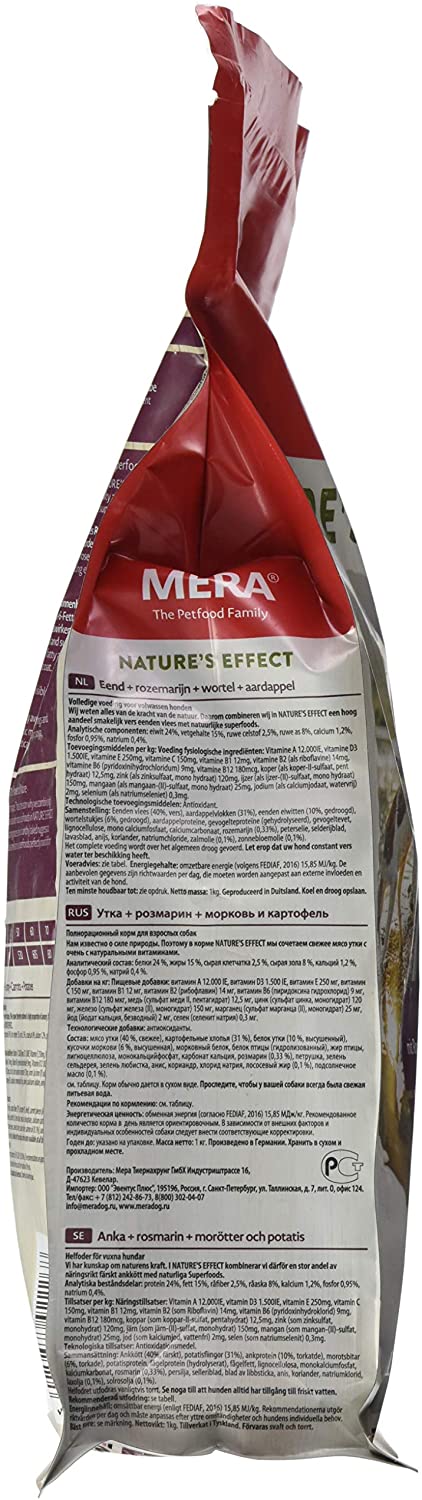  Digital Nature 's Effect getreidefreies Perros Forro, Premium para Perros con Pato Romero Zanahorias Patatas, 1er Pack (1 x 1 kg) 