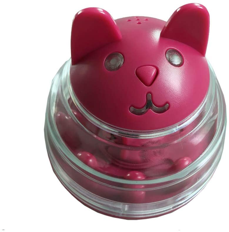  DjfLight Alimentador automatico de Mascotas para Perro Gato, automatico comedero, Nuevo Dispositivo de Sonido y luz para Mascotas. Gato y Perro. Vaso para Mascotas. Juguete con Bola de Comida,Red 