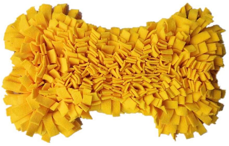  Dog Snuffle Mat Forma de Hueso Juguete Suave Almohadilla Entrenamiento de Alimentación Olfateando Esteras Puzzle Juguetes Suministros de Mascotas Nosework Borla Manta 