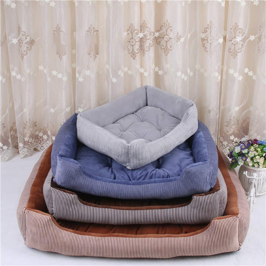  Donad Colchoneta de Cama para Perros Raya de Invierno Cálida Suave Felpa Nido Acogedor Suministros para Mascotas para Perchas pequeñas, Medianas y Grandes Perrera 