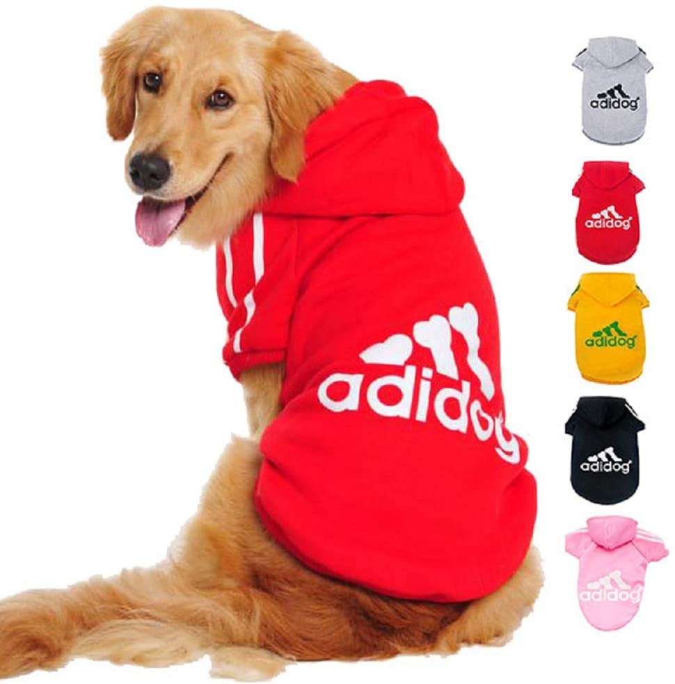  Ducomi Adidog - Sudadera con Capucha para Perros en Algodón Suave - Costuras Resistentes - Disponibles de XS a 8XL - Se envía Desde España (5XL, Rojo) 