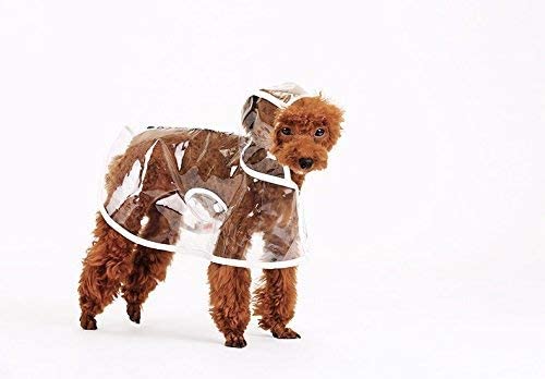  Ducomi Dogalize – Impermeable con Capucha de Nailon Transparente para Perro – Abrigo Impermeable Modelo Poncho para Perros 