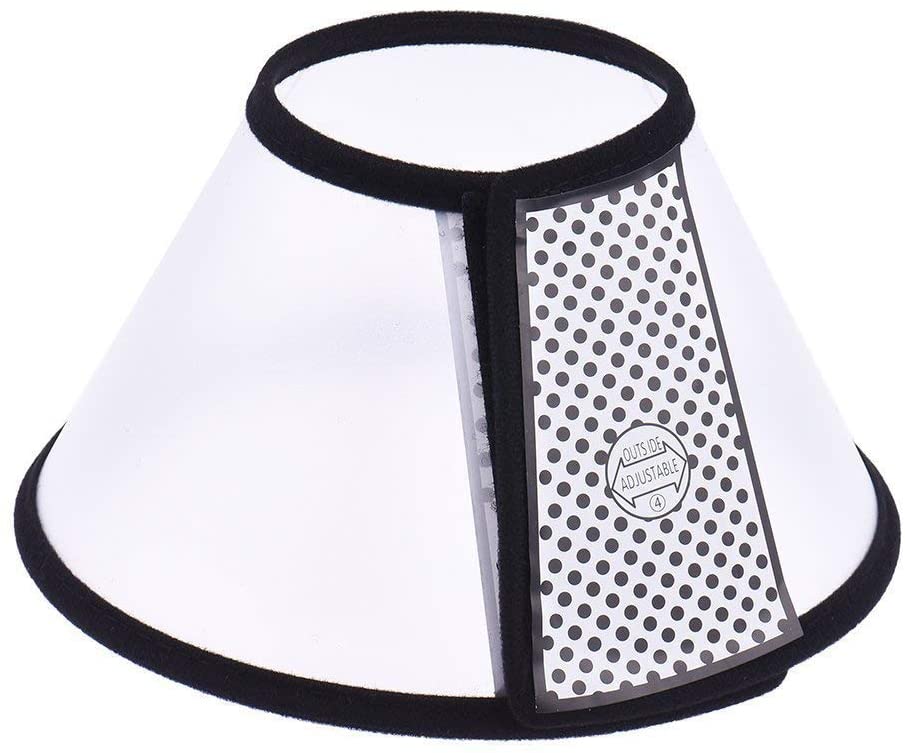  Ducomi Elizabethan - Collar Protector Ajustable para Perros y Gatos - Cono Anti-Mordeduras - Ayuda a Acelerar la Curación de Heridas en Tus Mascotas Luego de una Intervención Médica (M: 24-26 cm) 