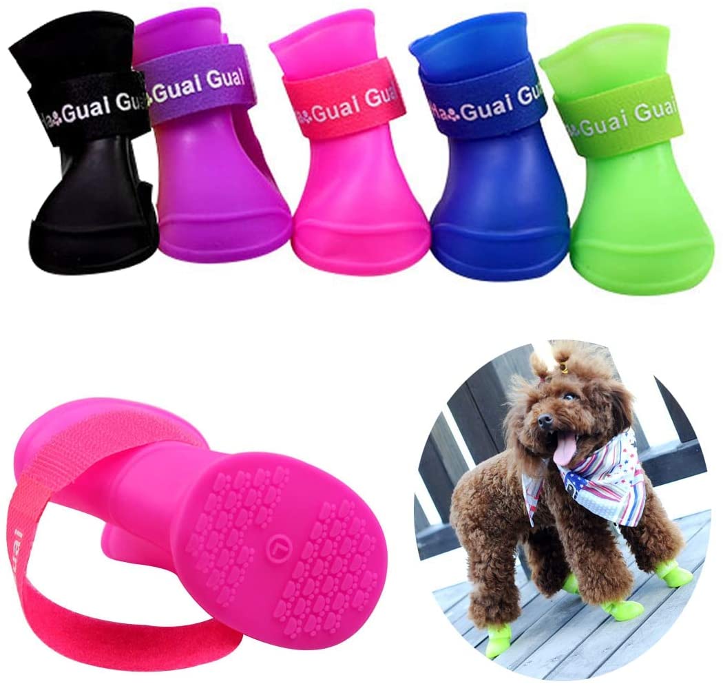  Ducomi Zampette - Zapatillas Impermeables para Perros - Cómodas y Fáciles de Poner - Protegen Las Patas de tu Mascota - Reducen el Riesgo de Infecciones en Caso de Heridas (S, Amarillo) 