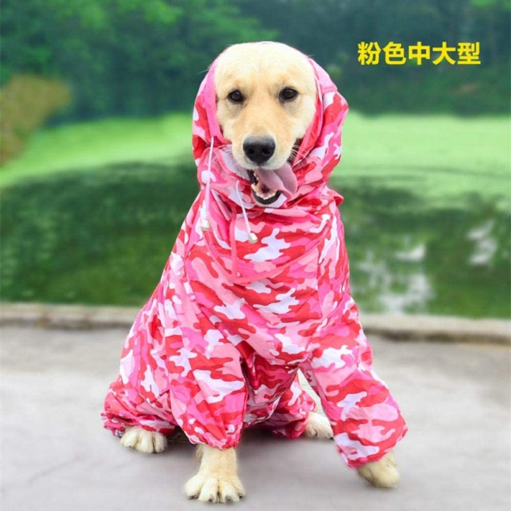  EDCRFV Impermeable Grande para Perros Ropa Impermeable Mono De Lluvia para Perros Grandes Medianos Pequeños Golden Retriever Ropa para Mascotas Al Aire Libre Abrigo 22 C 