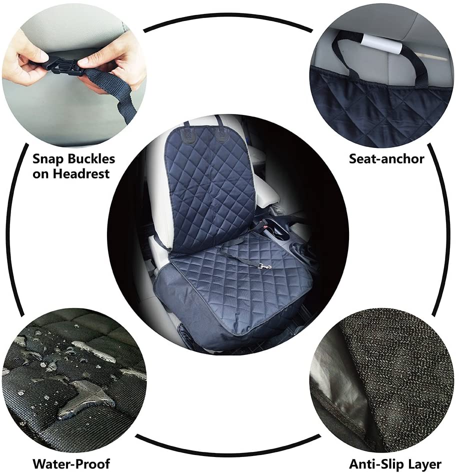  Eightnight mpermeable Antideslizante de Oxford Tela Tapa del Asiento del Animal doméstico Gato del Perro del Asiento Delantero del Asiento con cinturón de Seguridad para vehículos, Camiones SUVs 