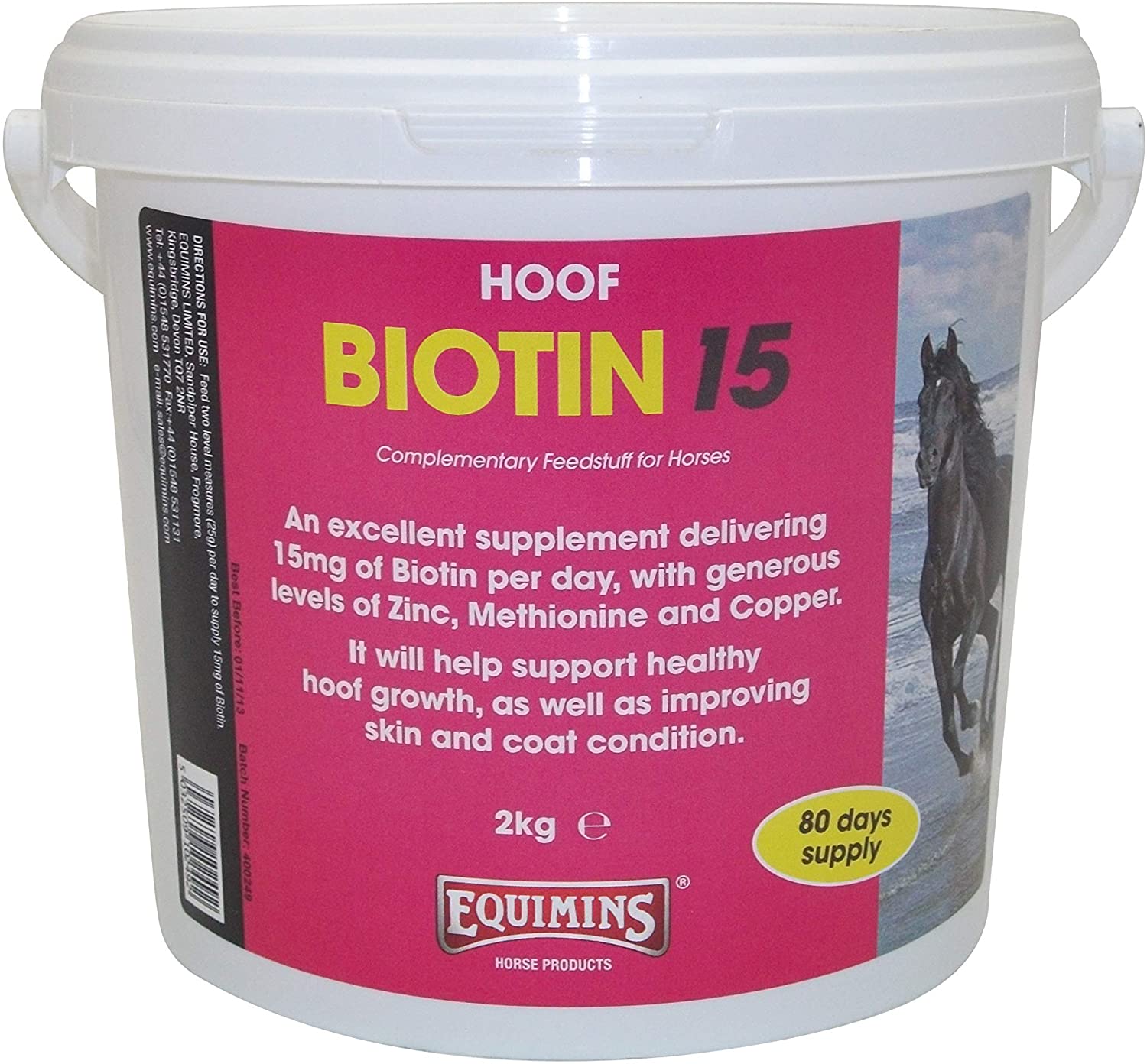  Equimins Eqs0029 Biotina 15 Complemento alimenticio Claro, 5 kg 