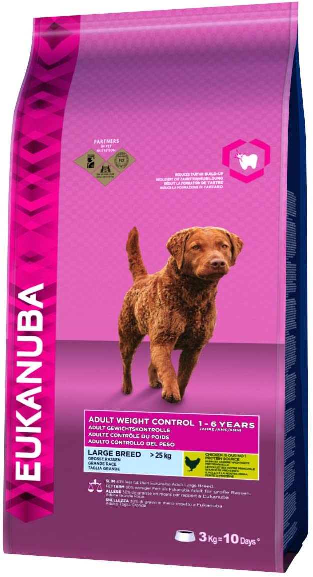  Eukanuba Adulto Control de peso Raza grande Pollo [3 Kg] 