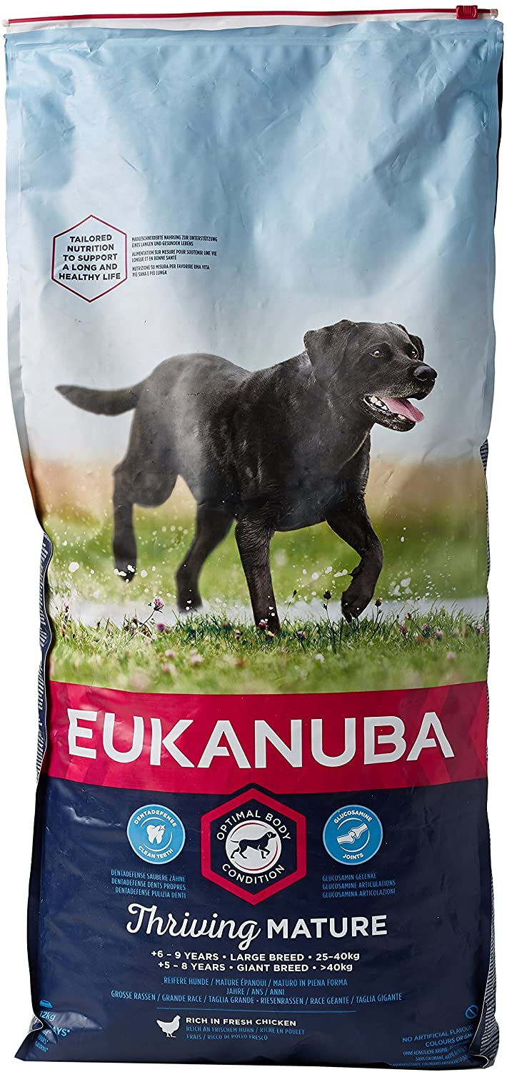  EUKANUBA Edad avanzada Próspero Raza Grande rico en pollo fresco [12 kg] 