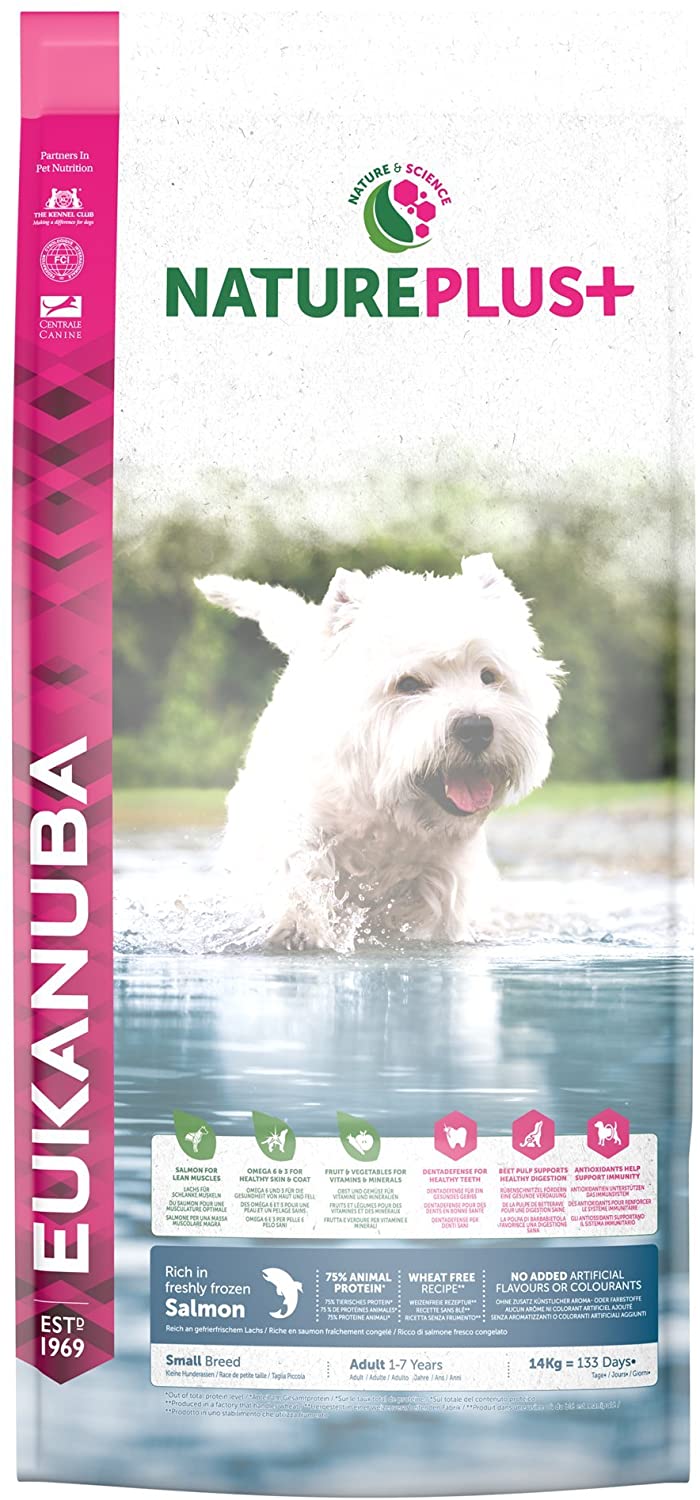  Eukanuba Nature Plus+ Adulto Raza pequeña Rico en salmón fresco congelado [14 kg] 